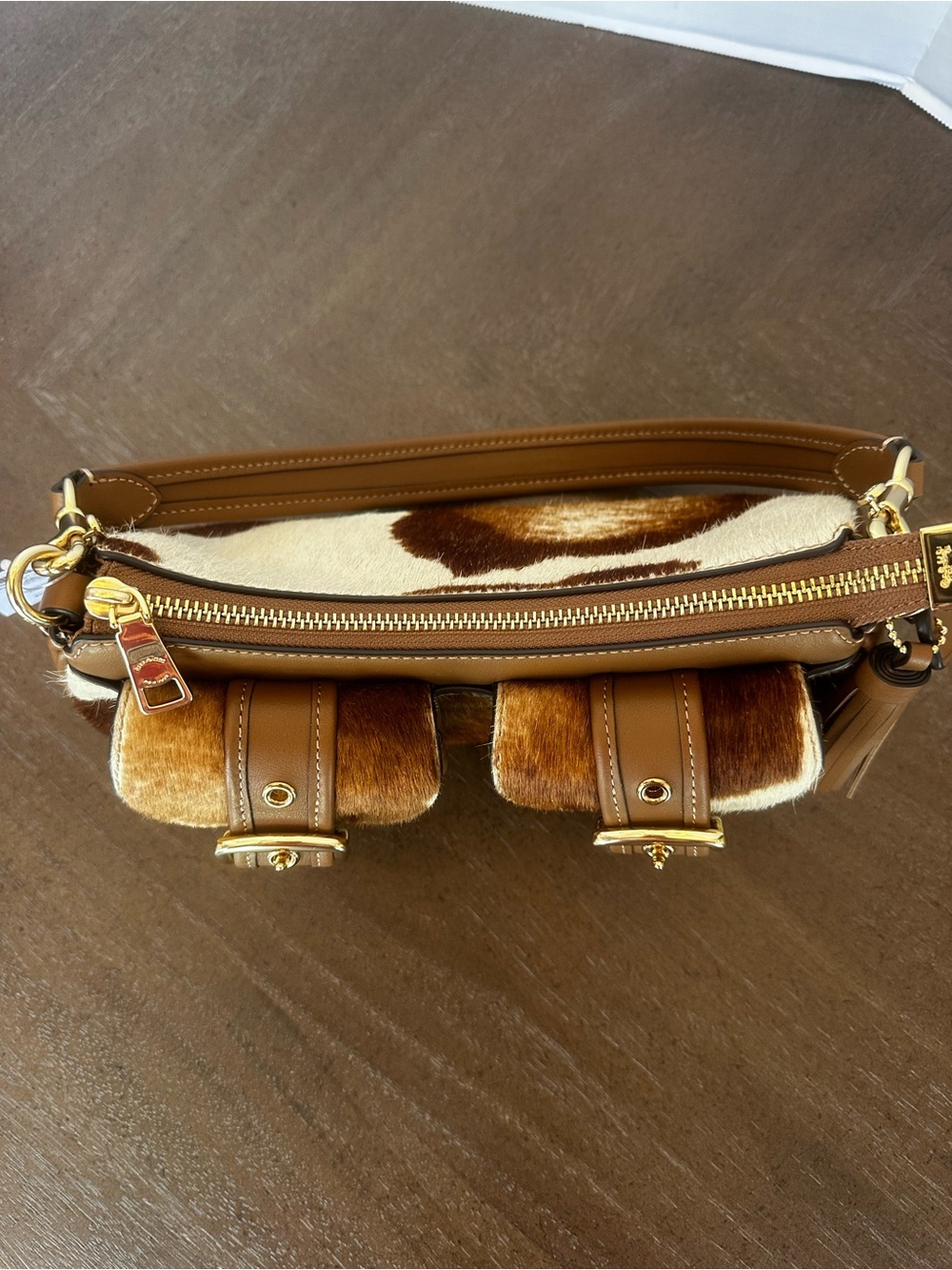 Coach Ashton Shoulder Bag in Haircalf with Cow Print - Picture 4 of 16